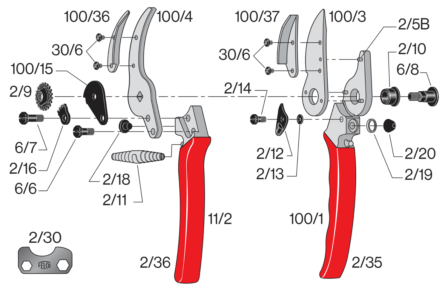 Spare parts for Felco 100