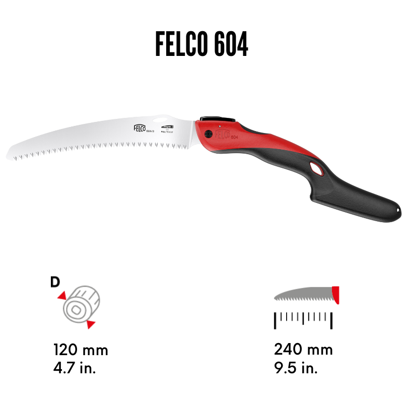 FELCO No. 600 Folding Saw, Red, Blade 16cm